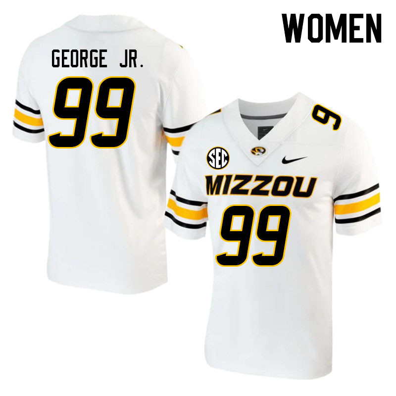 Women #99 Realus George Jr. Missouri Tigers College 2023 Football Stitched Jerseys Sale-White - Click Image to Close